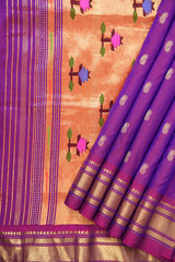 Purple Silk Paithani Saree - Saavari - SSPSPS48