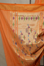 Orange Cotton Paithani Saree - SROCPS607