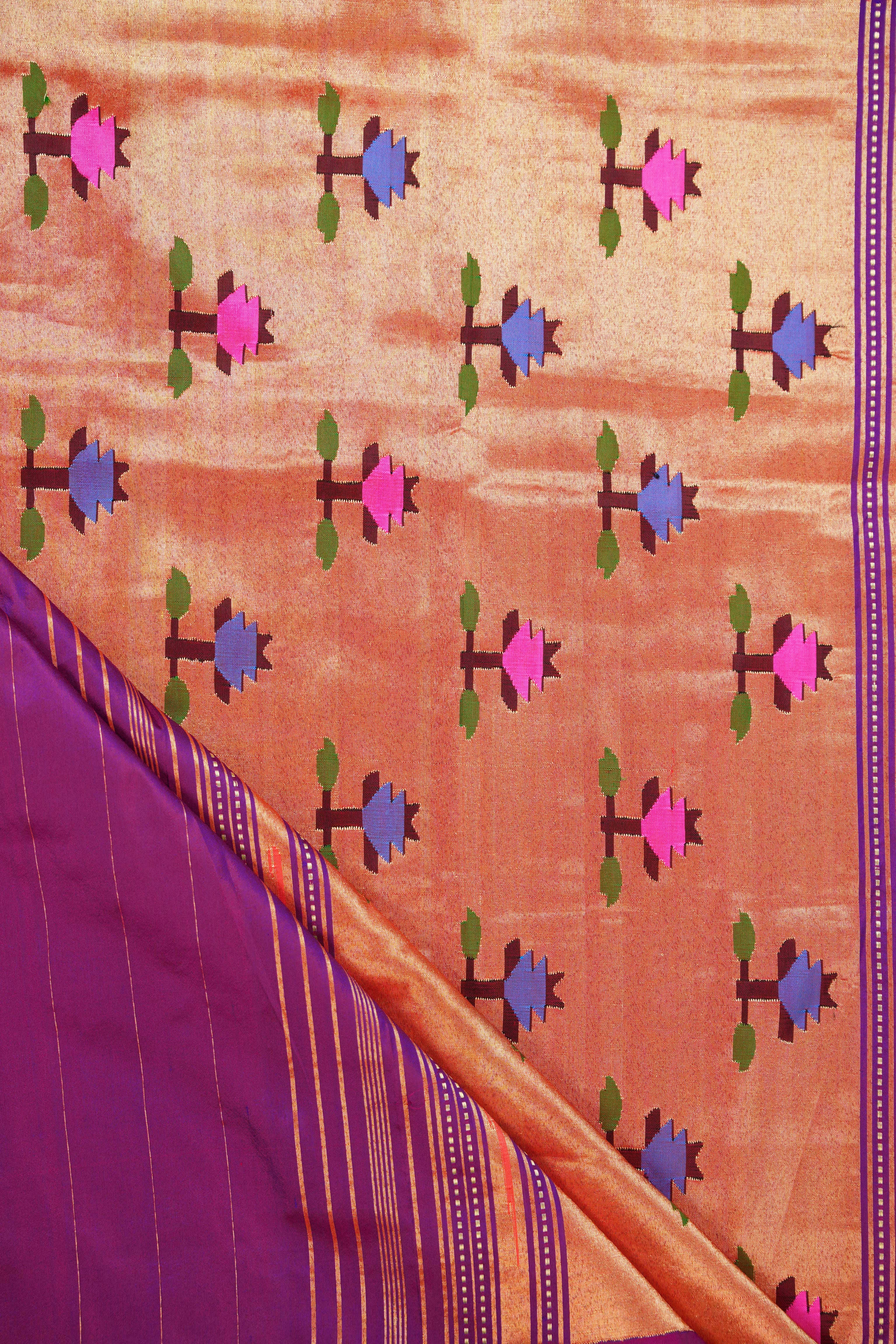 Purple Silk Paithani Saree - Saavari - SSPSPS48