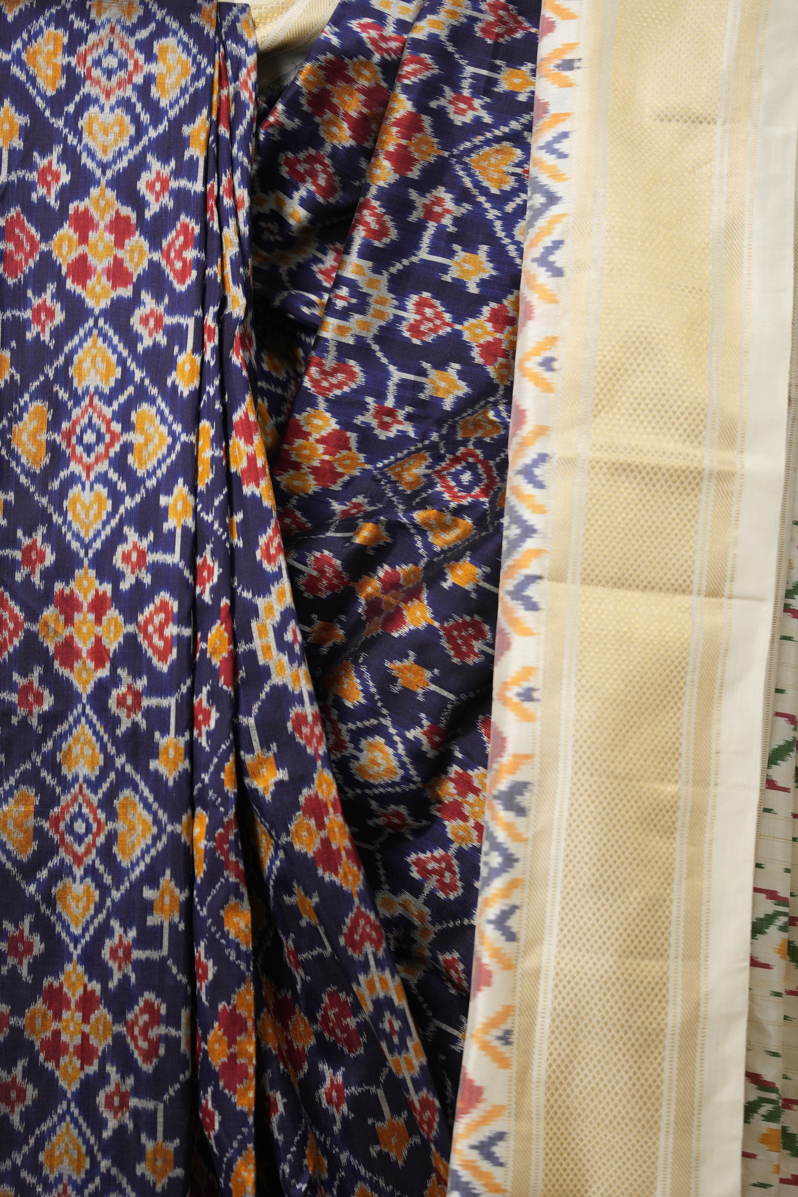 Royal Blue Pochampalli Silk Ikat Saree - SRRBPSIS253
