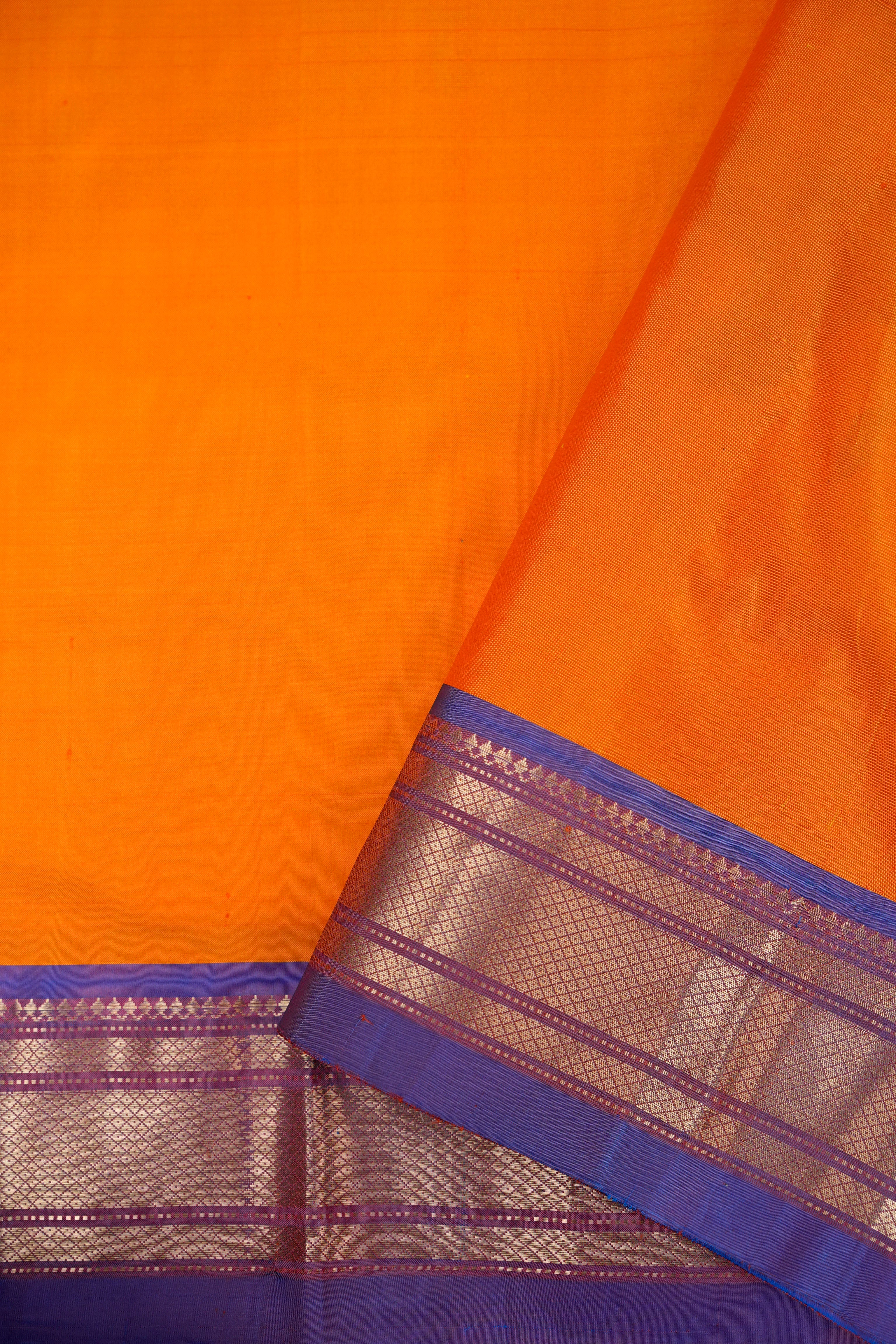 Orange Silk Paithani Saree - Saavari - SSOSPS45