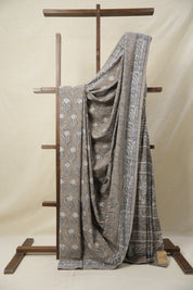 Kashish Grey HBP Cotton Saree - SRKGCS3163