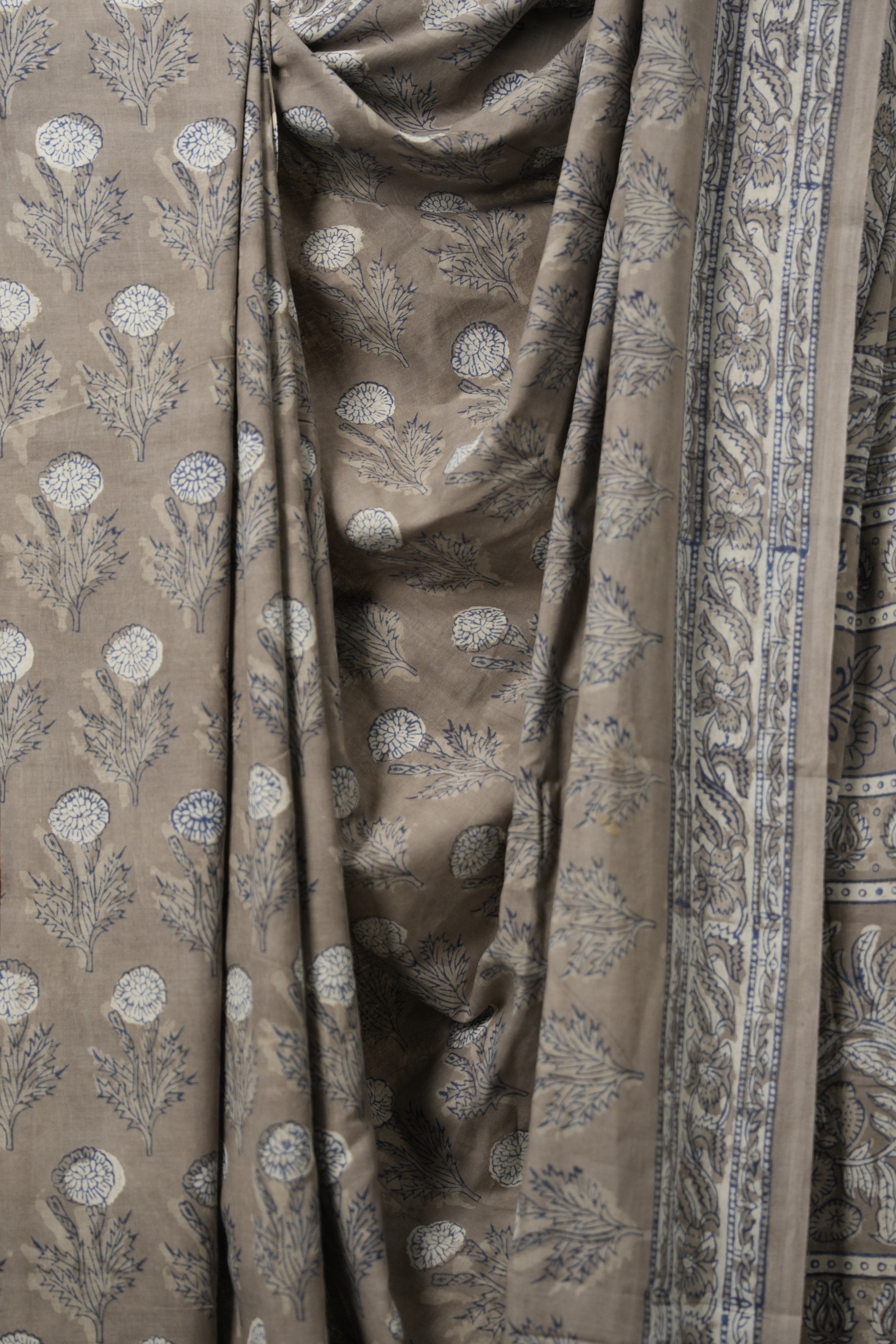Kashish Grey HBP Cotton Saree - SRKGCS3163