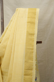 Light Yellow Cotton Paithani Saree - SRLYCPS595