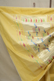 Light Yellow Cotton Paithani Saree - SRLYCPS595