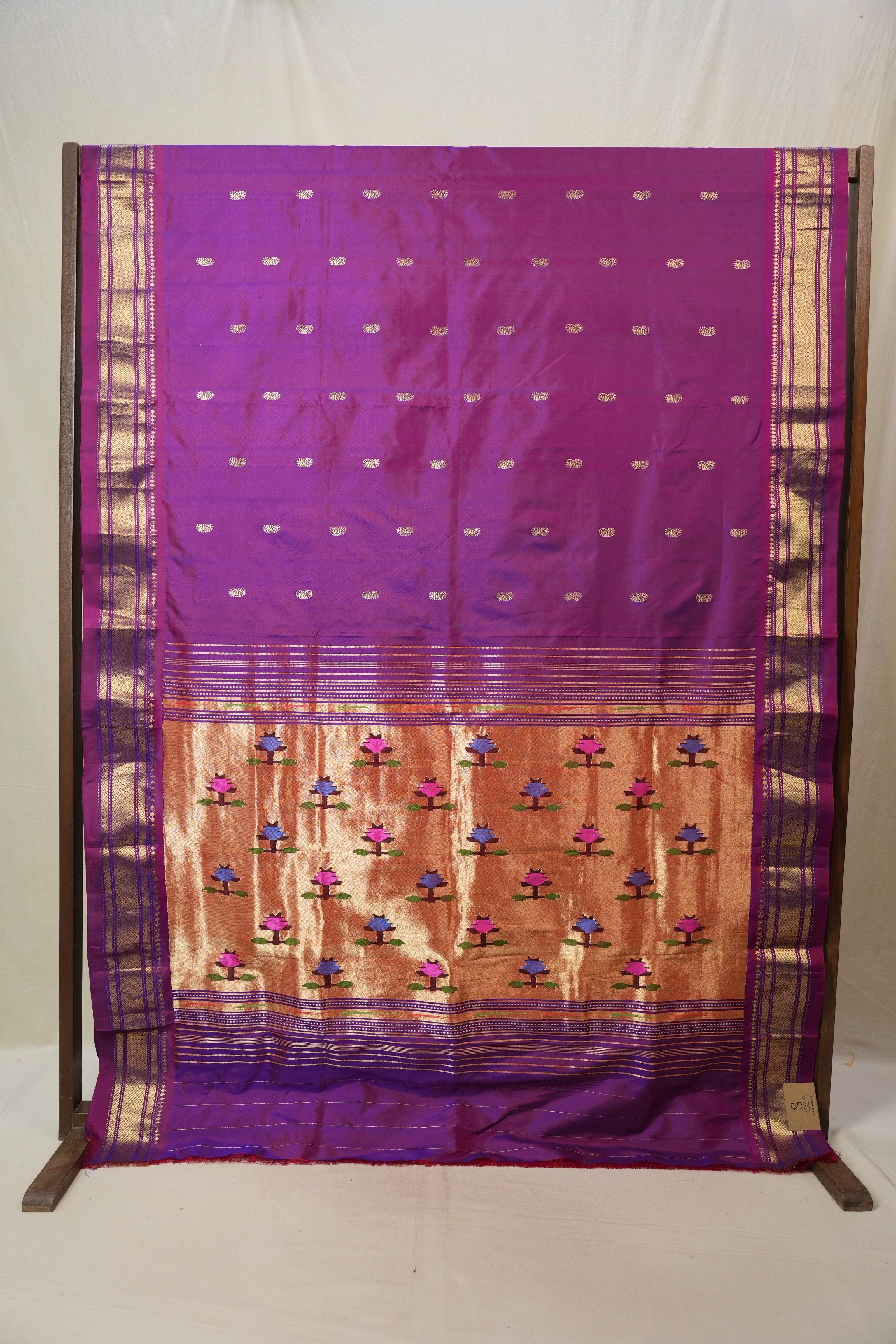 Purple Silk Paithani Saree - Saavari - SSPSPS48
