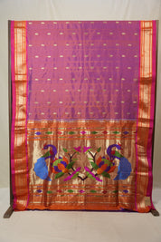 Dual Tone Purple Silk Paithani Saree - Saavari - SSDTPSPS46