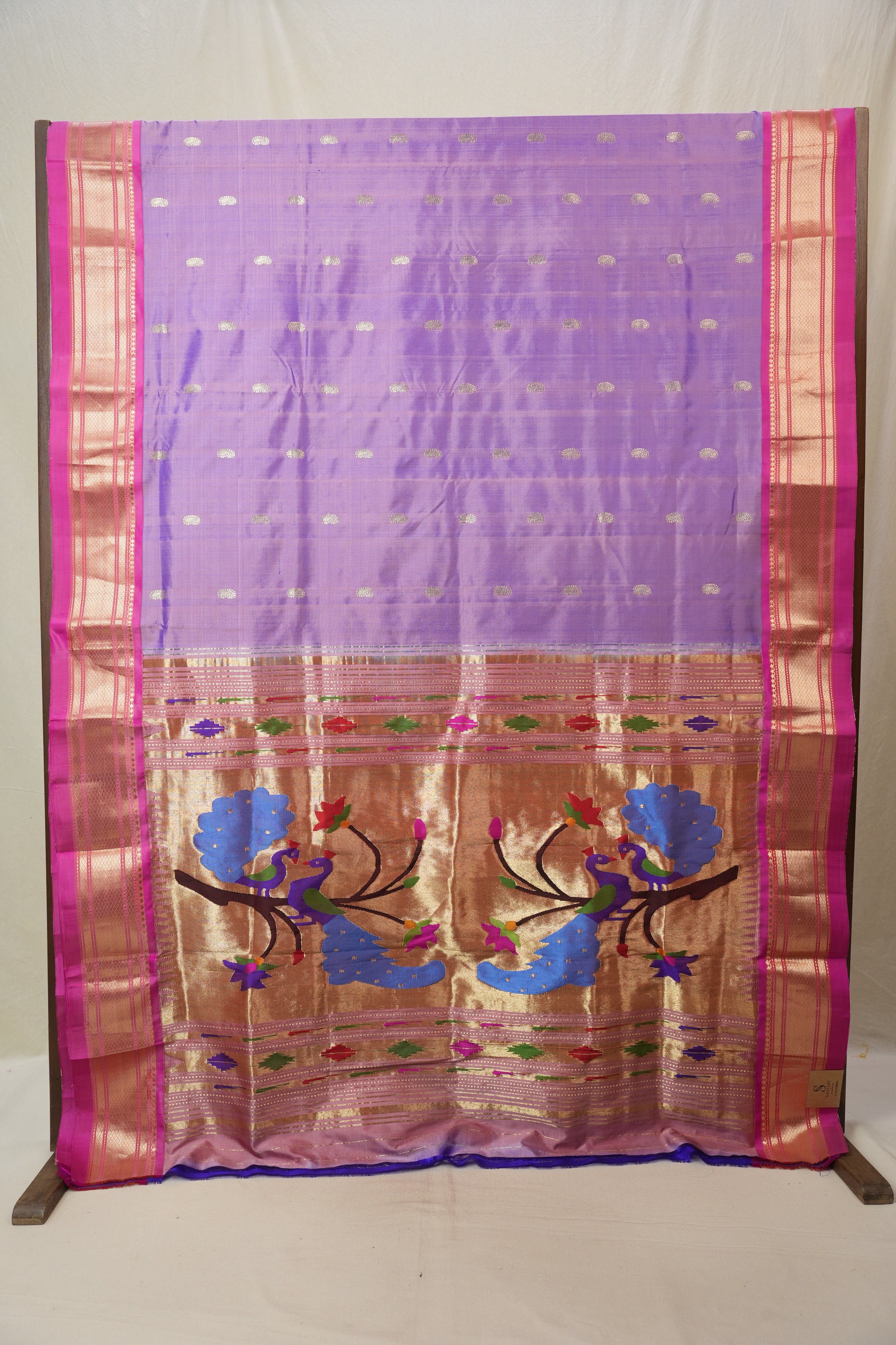 Lavender Silk Paithani Saree - Saavari - SSLSPS47