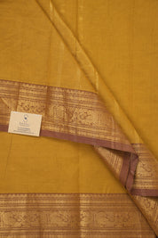 Dark Mustard Kanchi Cotton Saree - SRDMKCS1081