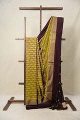 Mehndi Green Pochampalli Silk Ikat Saree - SRMGPSIS234