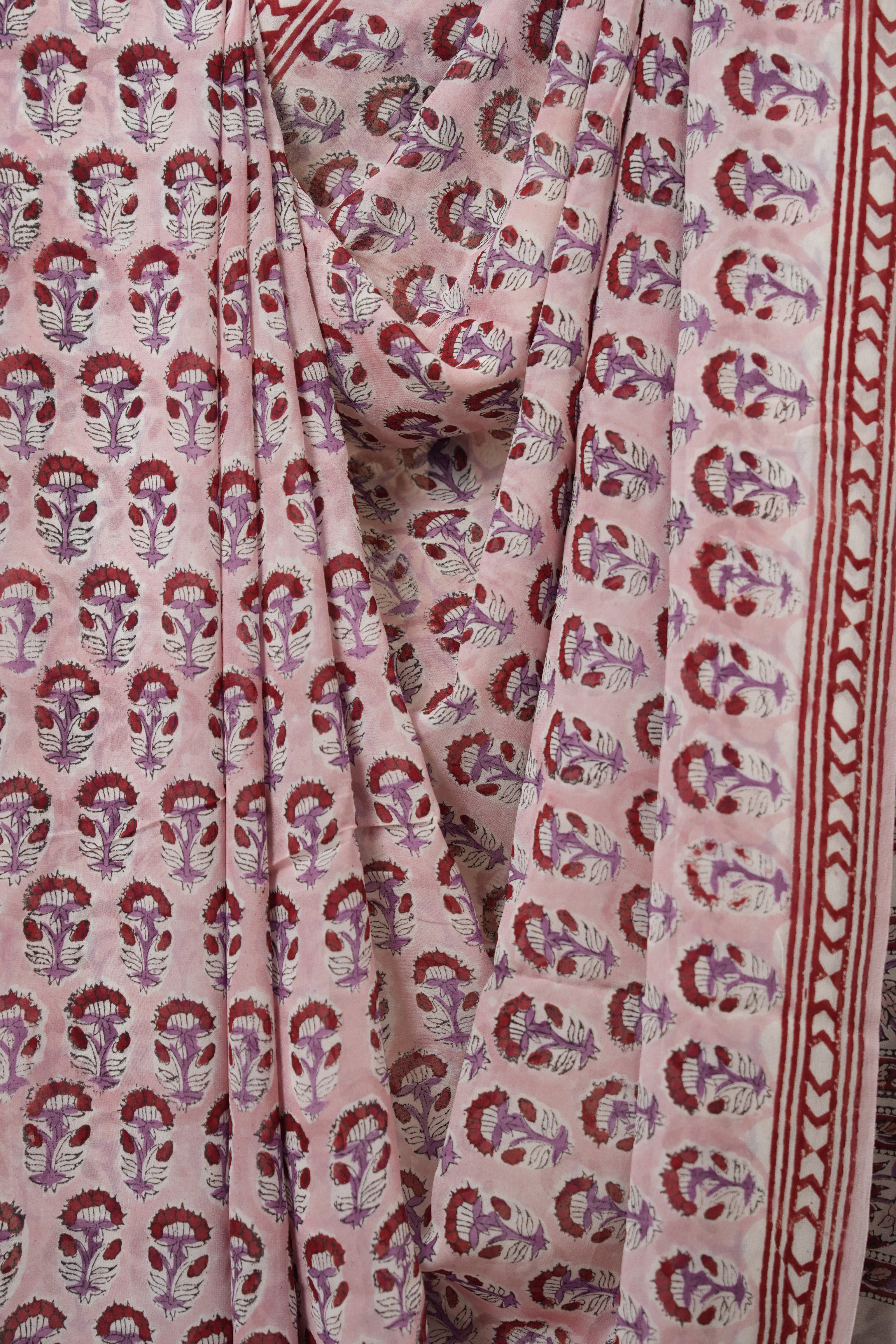Pink HBP Georgette Saree - SRPHGS44