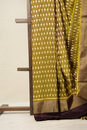 Mehndi Green Pochampalli Silk Ikat Saree - SRMGPSIS234