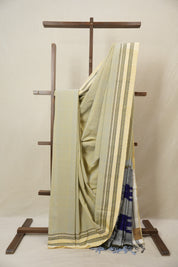 Beige Cream Cotton Ilkal Saree With Gayatri Border - SRBCCIS859