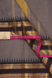 Two Tone Grey Kanchi Cotton Saree - SRTTGKCS1079