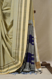 Beige Cream Cotton Ilkal Saree With Gayatri Border - SRBCCIS859