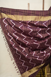 Mehndi Green Pochampalli Silk Ikat Saree - SRMGPSIS234