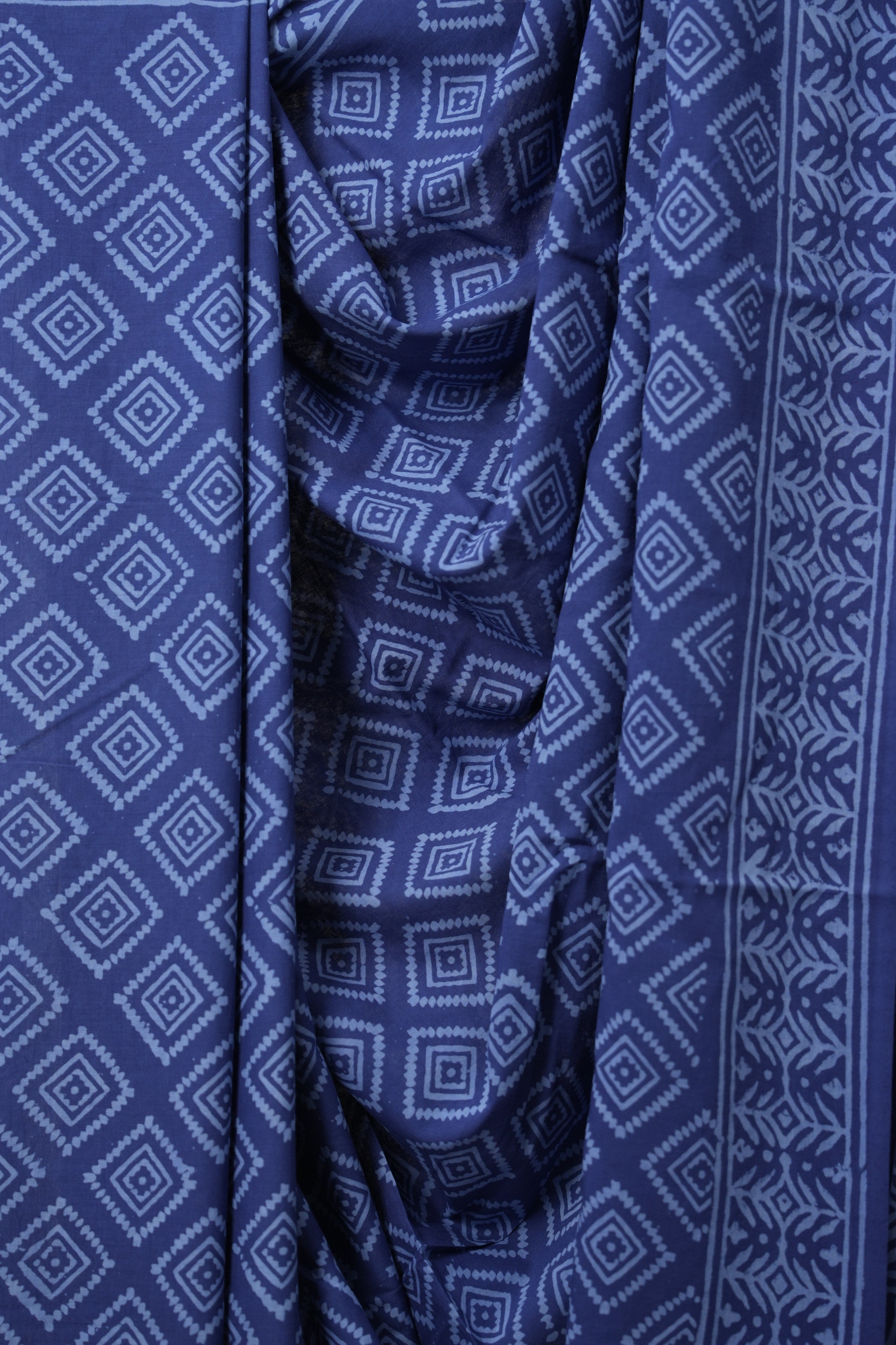 Blue HBP Cotton Saree - SRBCS3192