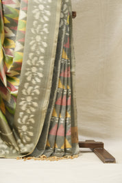 Muted Green Soft Silk Saree - SRMGSSS335