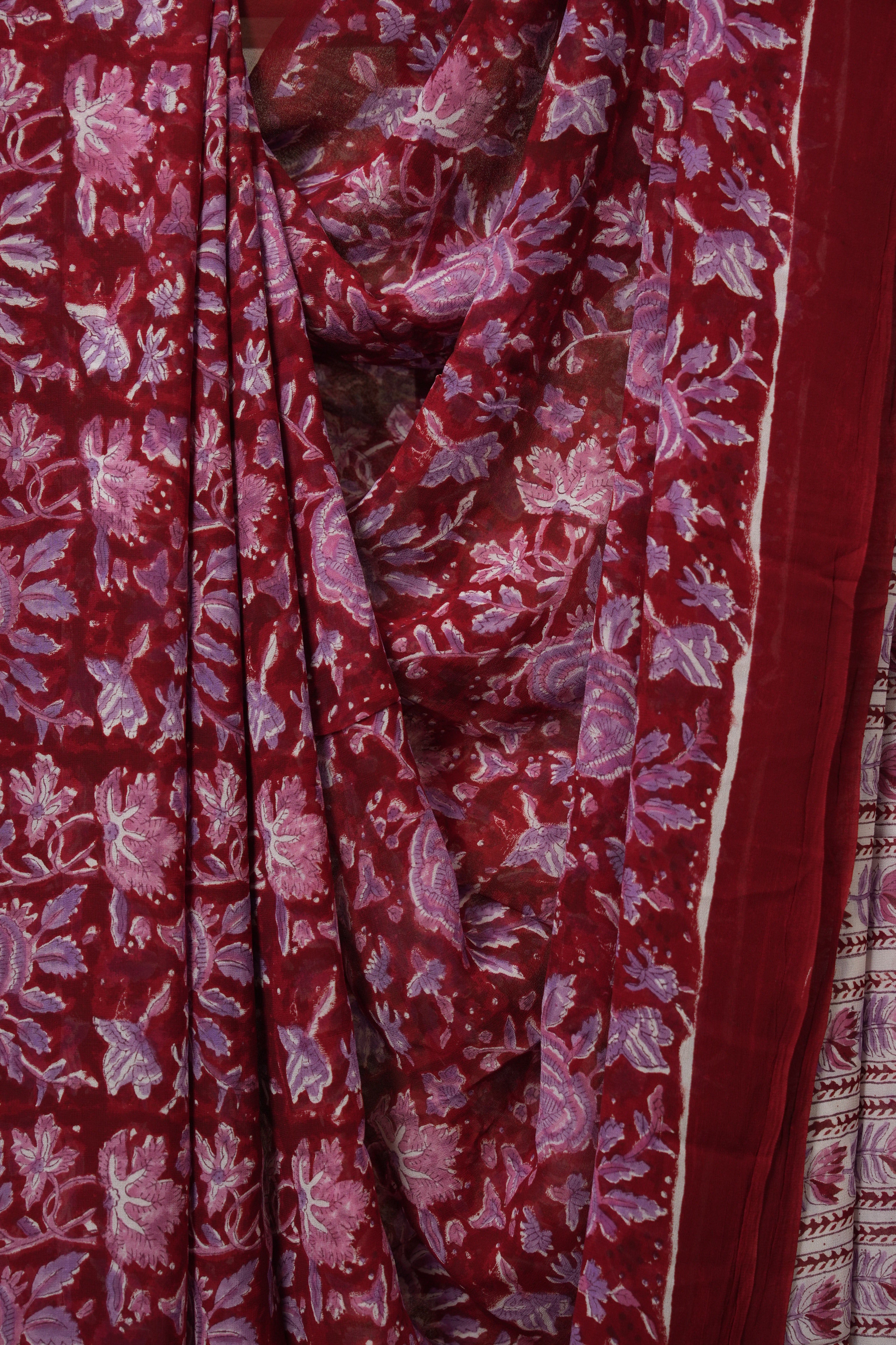 Red HBP Georgette Saree - SRRHGS42