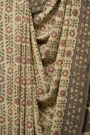 Cream HBP Modal Silk Saree - SRCSMS694