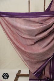 Reddish Pink Big Checks Cotton Patteda Anchu Saree - SRRPPAS306