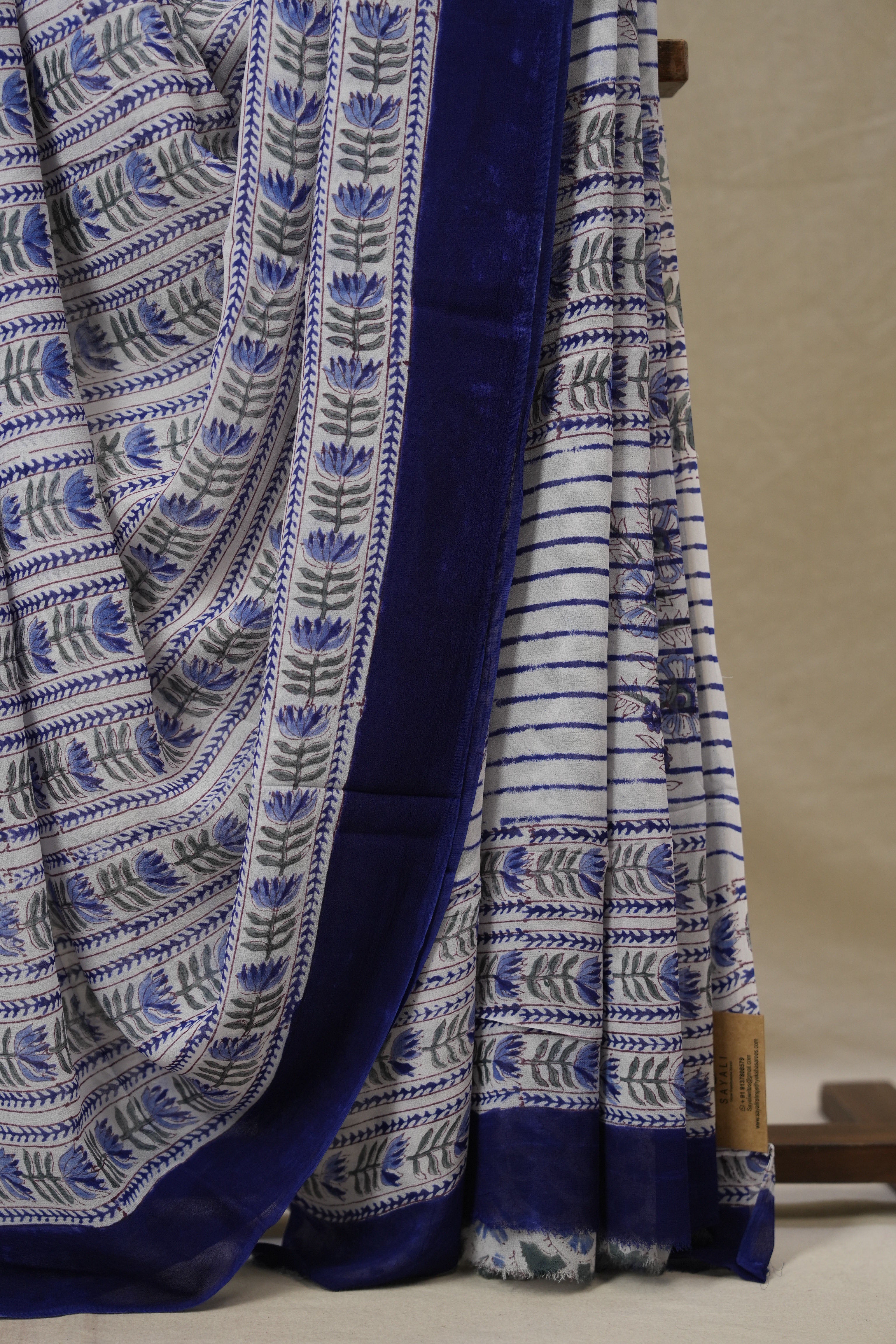 White HBP Georgette Saree - SRWHGS47