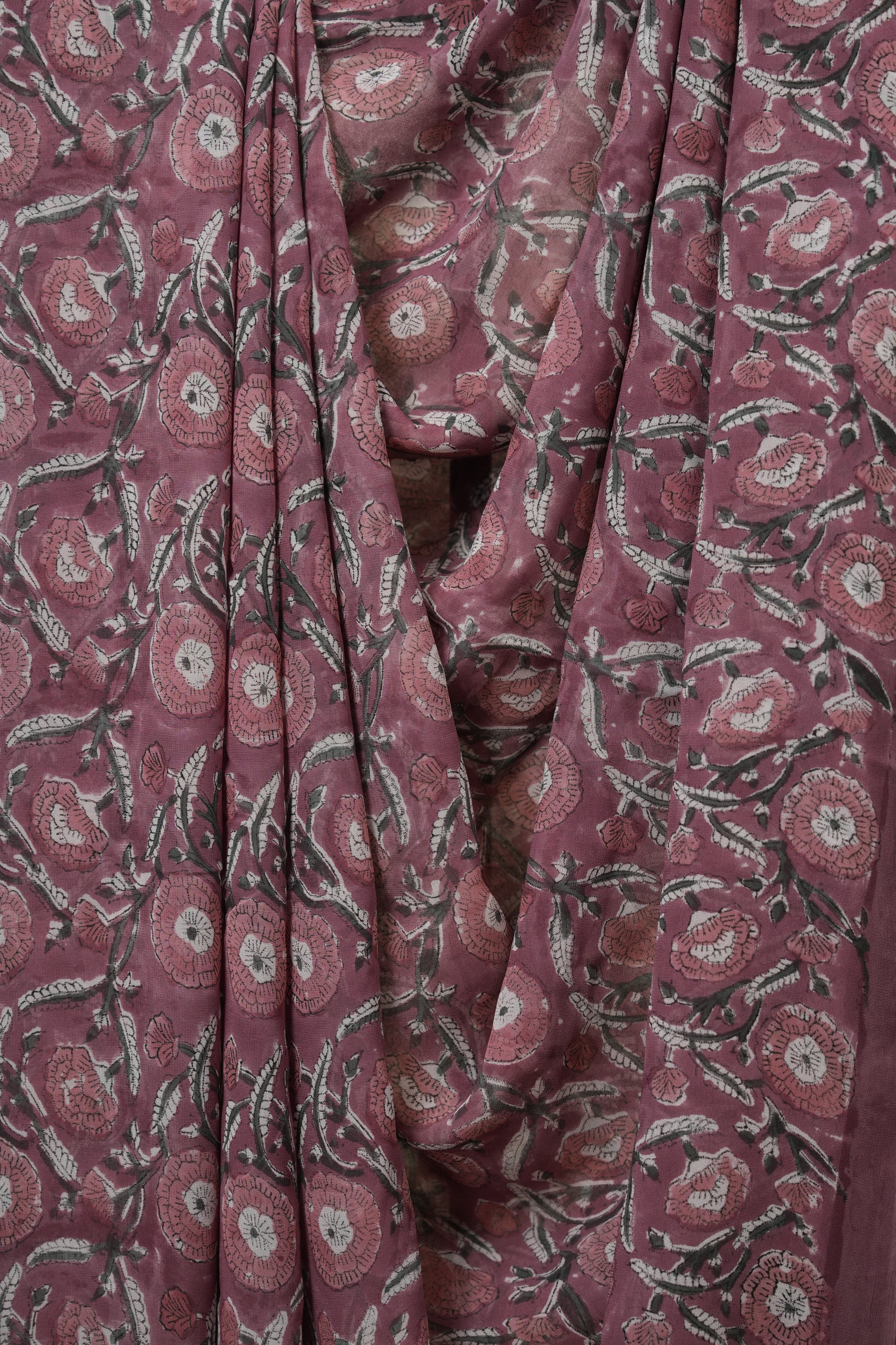 Dusty Pink HBP Georgette Saree - SRDPHGS43