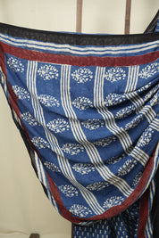 Blue HBP Modal Silk Saree - SRBSMS696