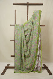 Pista Green HBP Georgette Saree - SRPGHGS48