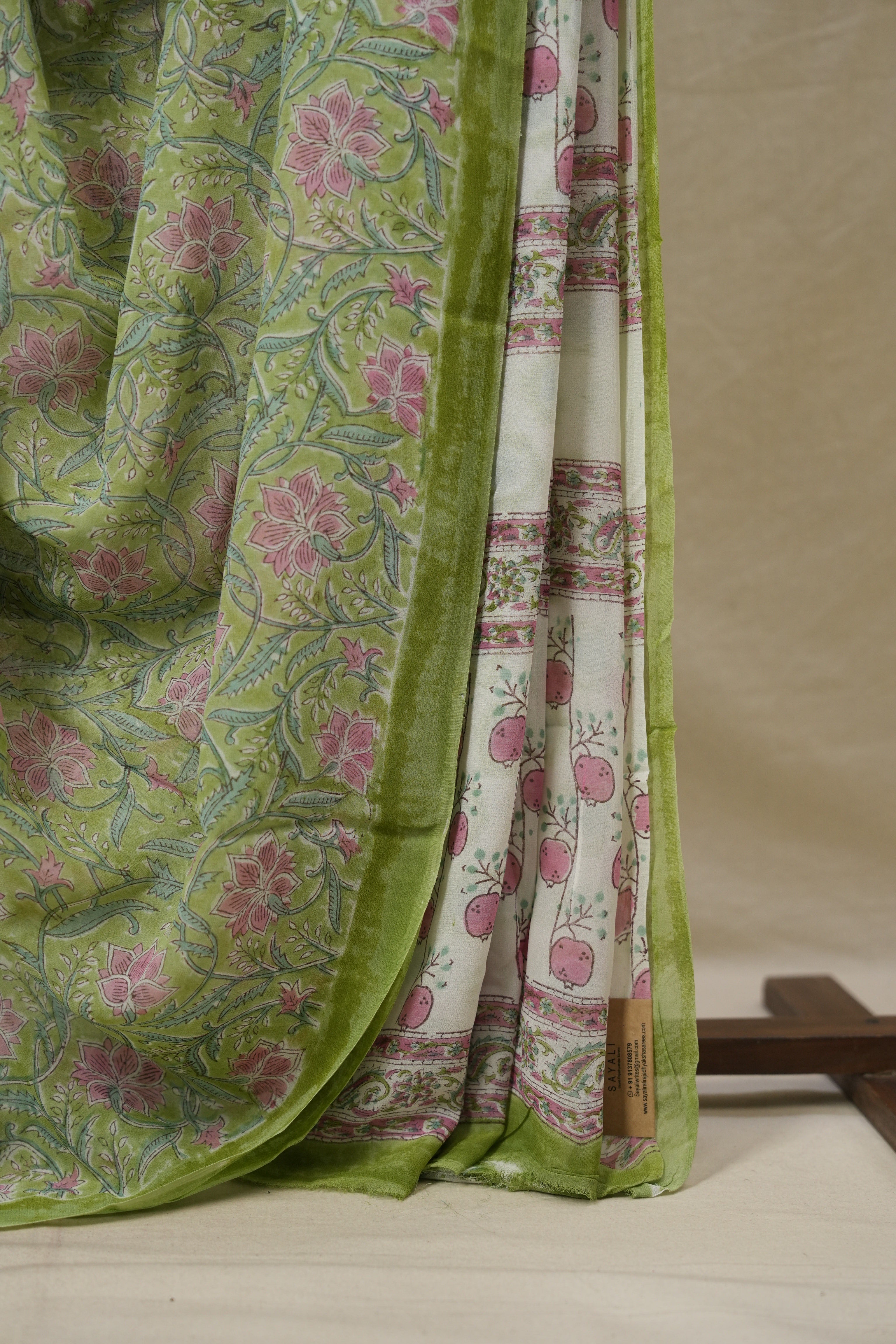 Pista Green HBP Georgette Saree - SRPGHGS48