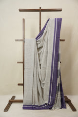 White Big Checks Cotton Patteda Anchu Saree - SRWPAS304