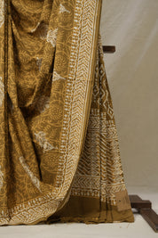 Peanut Brown HBP Cotton Saree - SRPBCS3128