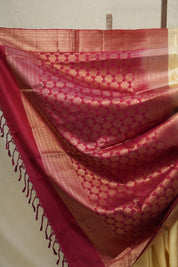 Cream Soft Silk Saree - SRCSSS217