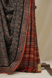 Black HBP Modal Silk Saree - SRBMSS649