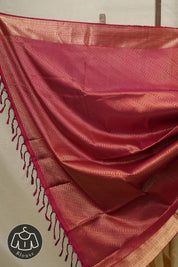 Cream Soft Silk Saree - SRCSSS217