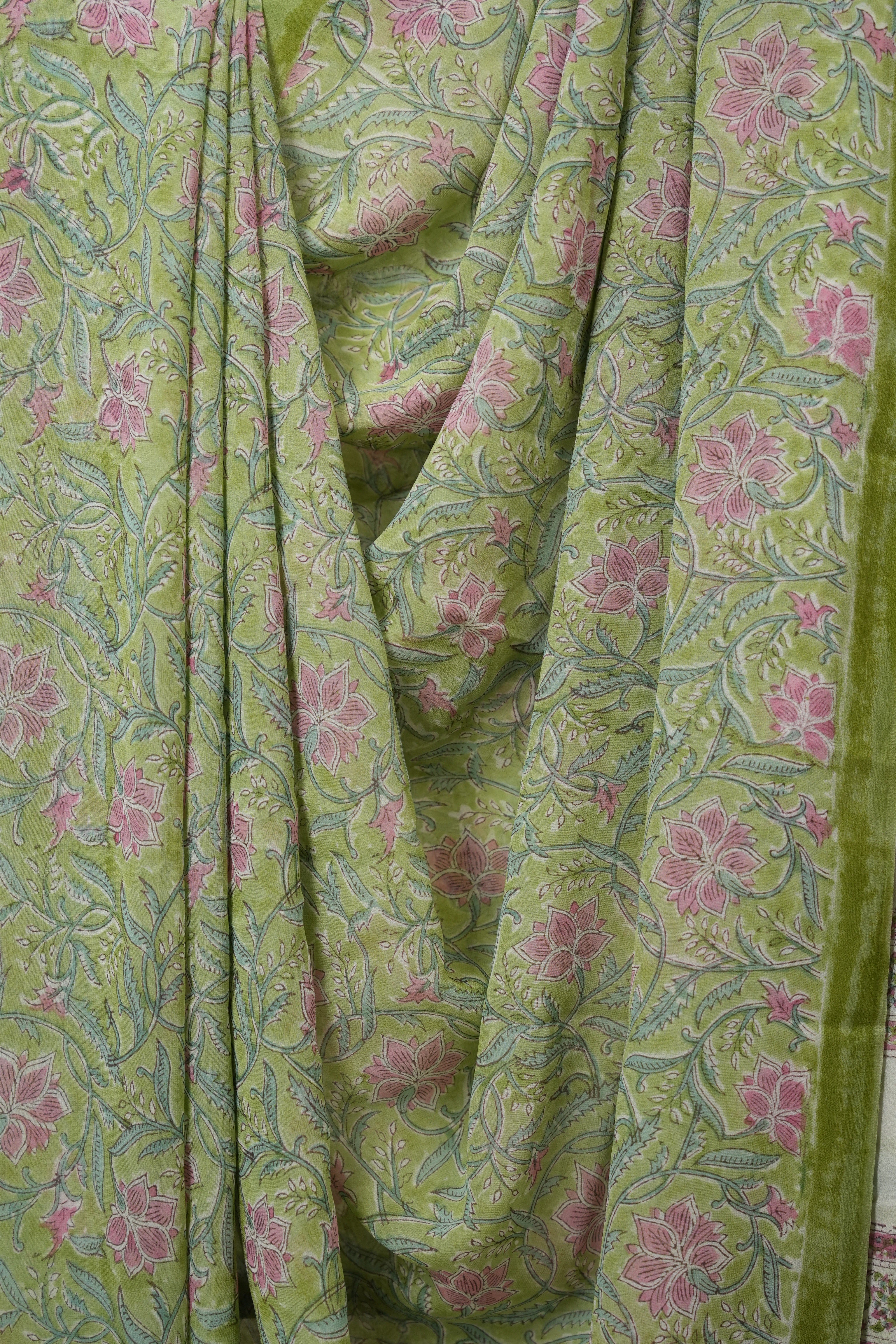 Pista Green HBP Georgette Saree - SRPGHGS48