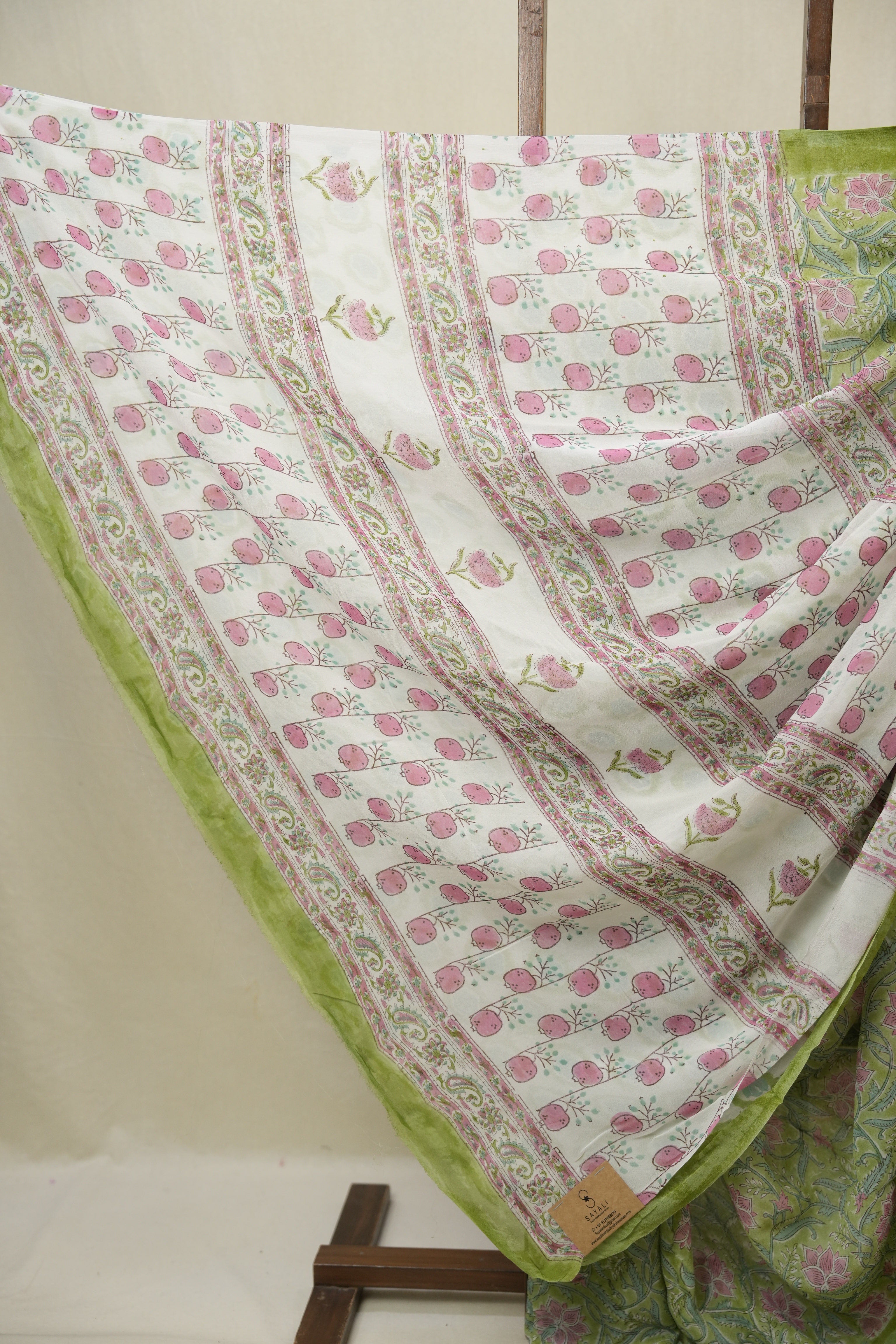 Pista Green HBP Georgette Saree - SRPGHGS48