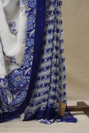 White HBP Georgette Saree - SRRBHGS49