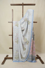 White HBP Georgette Saree - SRWHGS45