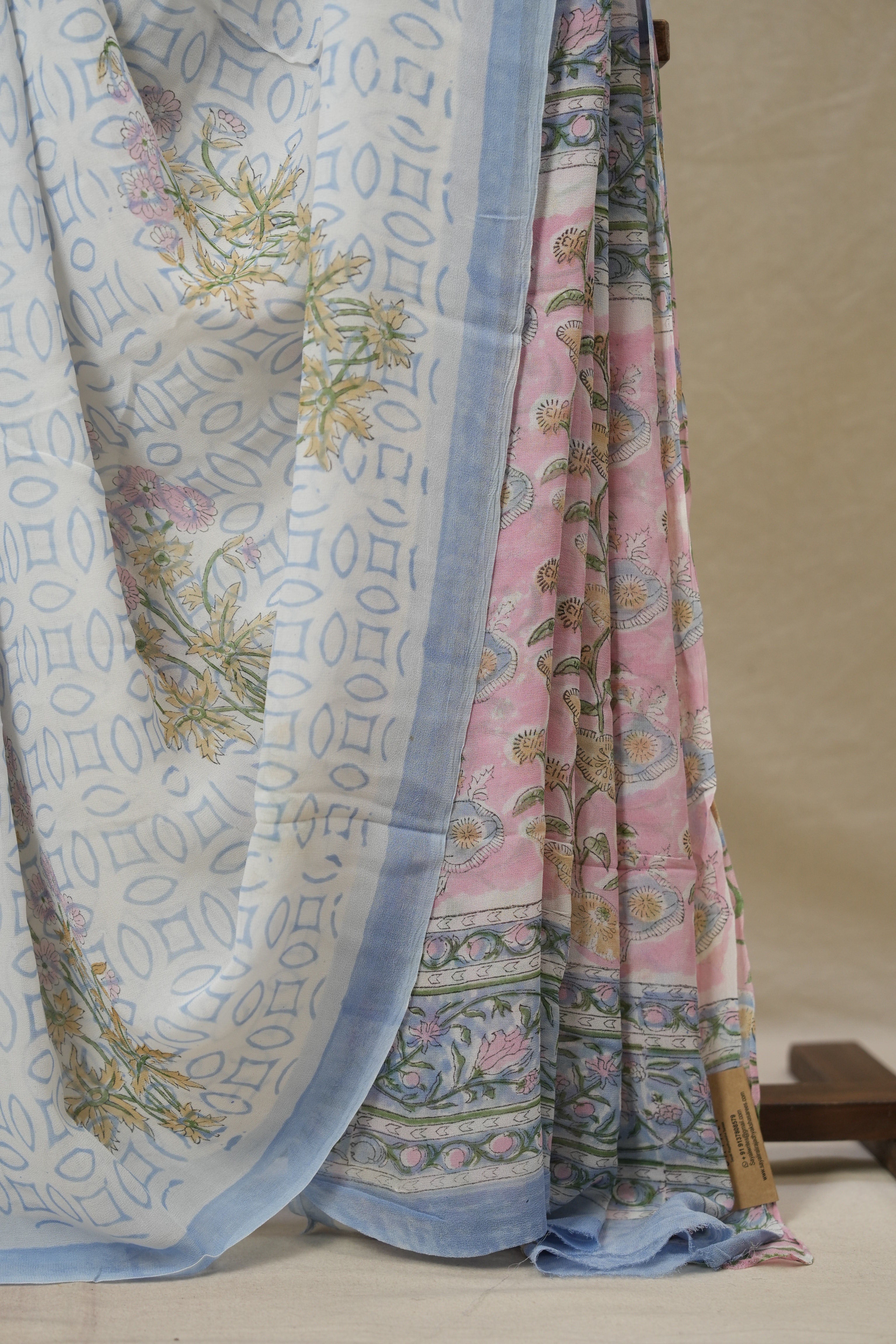 White HBP Georgette Saree - SRWHGS45