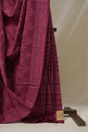 Cherry Red HBP Cotton Saree - SRCRCS3130