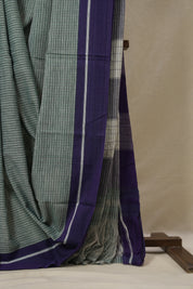 Emrald Green Big Checks Cotton Patteda Anchu Saree - SREGPAS305