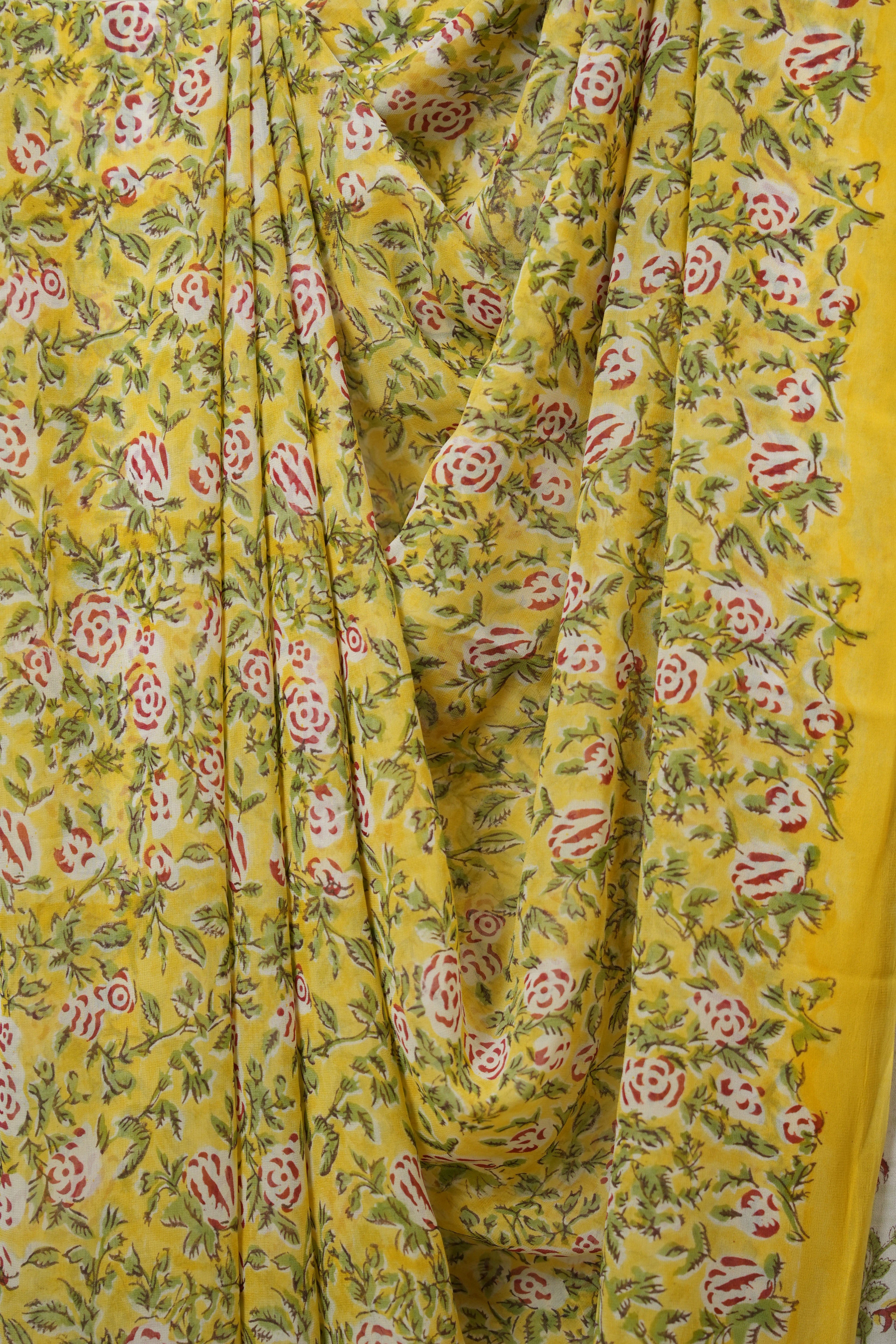 Yellow HBP Georgette Saree - SRYHGS46