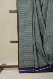 Emrald Green Big Checks Cotton Patteda Anchu Saree - SREGPAS305