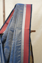 Golden Blue Maheshwari Tissue Saree - SRGBMTS296