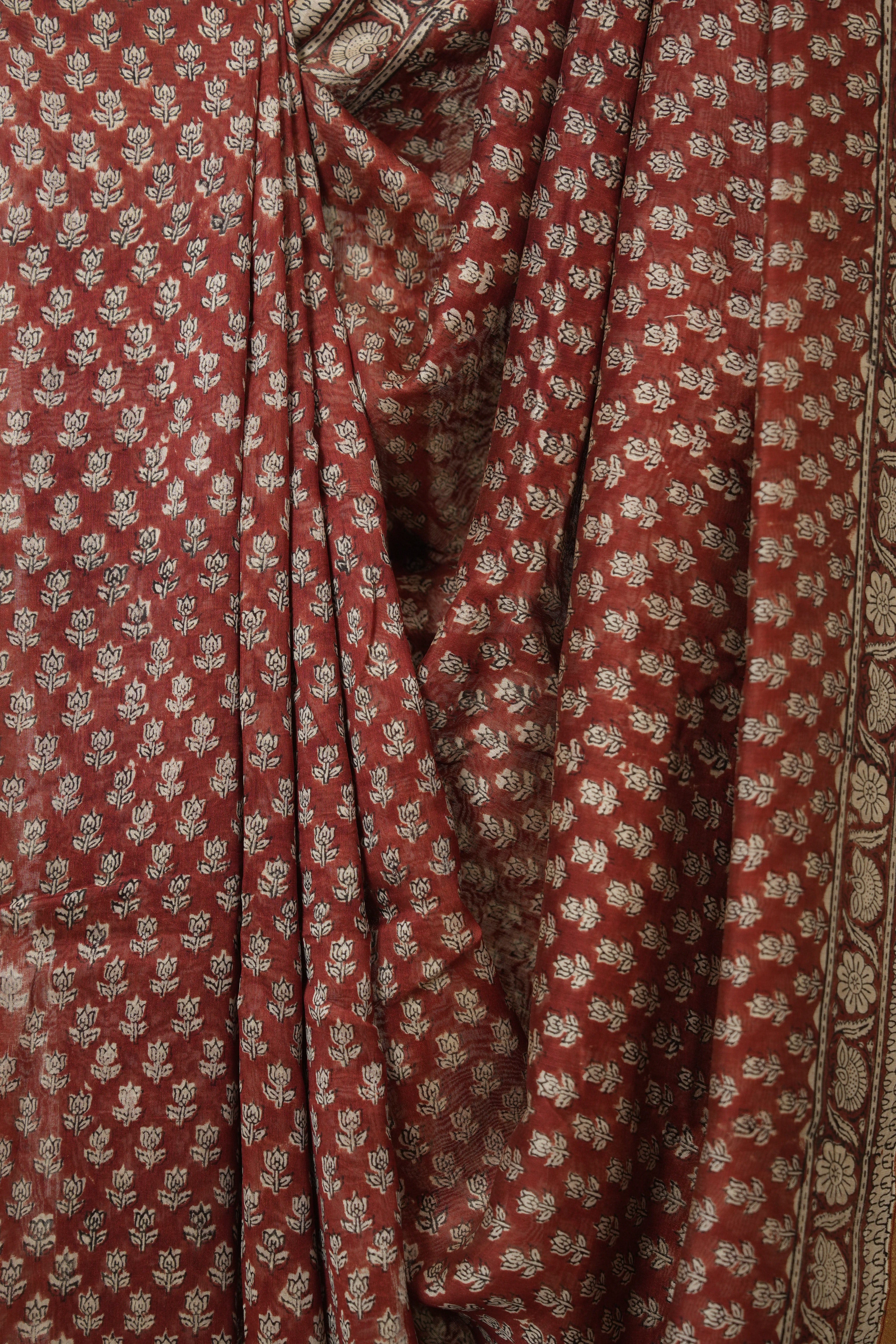 Maroon HBP Cotton Silk Saree With Chanderi Border - SRMCSS1586
