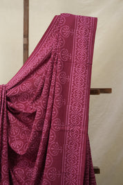 Cherry Red HBP Cotton Saree - SRCRCS3130