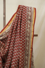 Maroon HBP Cotton Silk Saree With Chanderi Border - SRMCSS1586