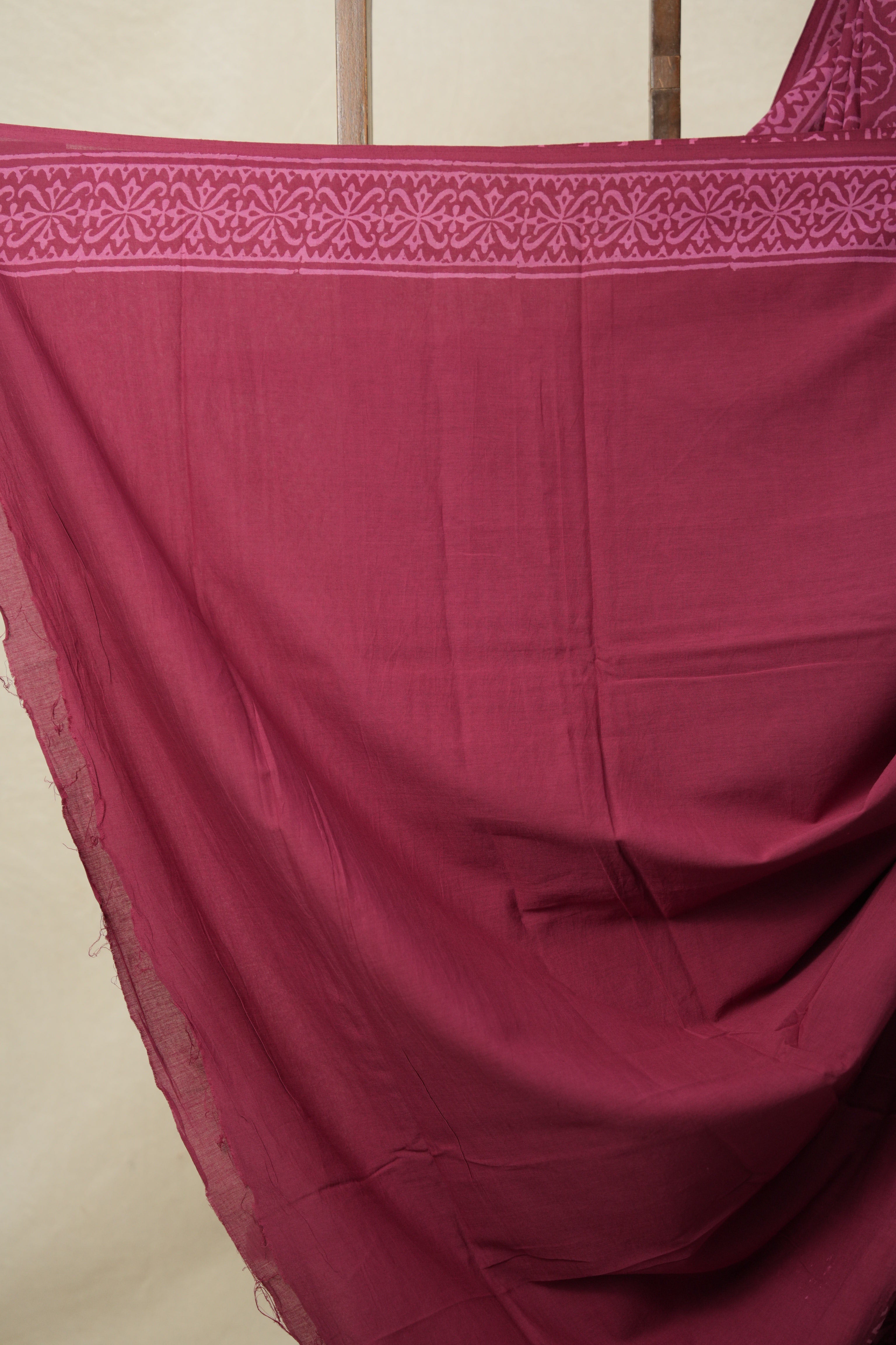 Cherry Red HBP Cotton Saree - SRCRCS3130