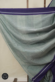 Emrald Green Big Checks Cotton Patteda Anchu Saree - SREGPAS305